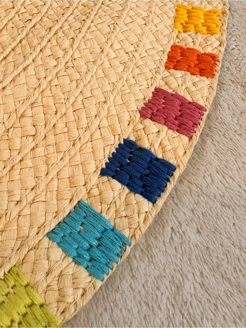 Sun And Sand Rainbow Trim Straw Sun Hat - Picture 6 of 6